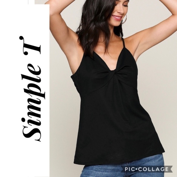 Black Tank w/Gathered Front - Picture 1 of 4